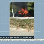 VÍDEO: Carro pega fogo na RJ-140, altura de Arraial do Cabo